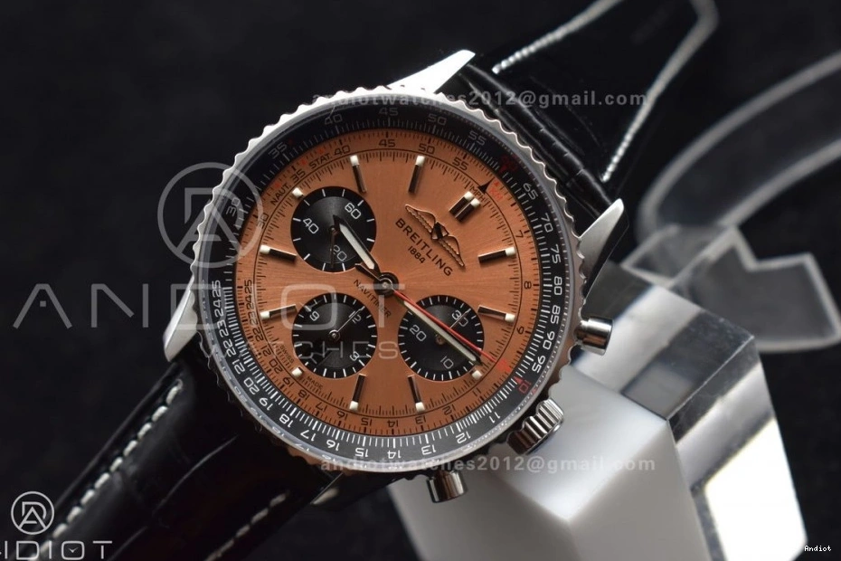 Navitimer 436 WaterResistant Version Best BLS SS Chrono L-Orange 1:1 43mm LE A Blk 0801